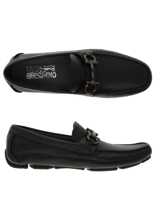 Salvatore Ferragamo Parigi Pebbled Black Leather Size 9 US New main image 4
